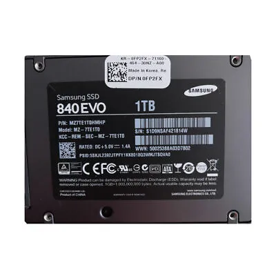 1TB Samsung 840 EVO Internal 2.5  SATA III SSD MZ7TE1T0HMHP HP Solid State Drive • £105.60