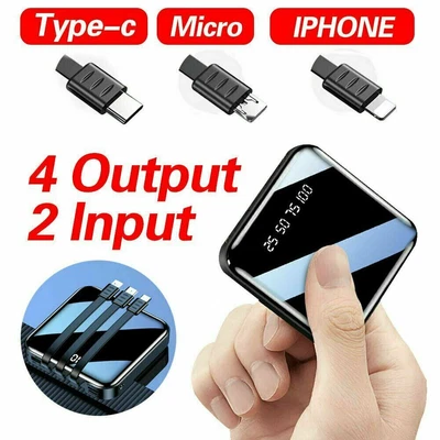 $24.99 • Buy 900000mAh Power Bank Universal 2USB Type-C Lighning Fast Charge Battery Charger