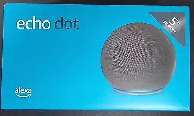 Amazon Echo Dot 5th Generation Smart Speaker With Alexa - Charcoal - New Sealed • £40