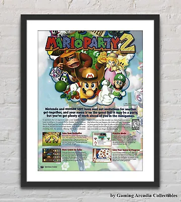 Mario Party 2 Nintendo 64 N64 Glossy Promo Ad Poster Unframed G5256 • $14.98