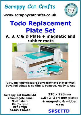 Todo Replacement Plate Set ABCD + Mats By Scrappy Cat : SPSETTD  2 • £39.99
