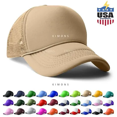 Trucker Hat Foam Mesh Baseball Cap Adjustable Snapback Army Solid Plain Men 3 • $7.85