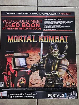 Rare GameStop Promo PS3 MORTAL KOMBAT Sign Poster 2009  Mancave 22 X 28  • $50