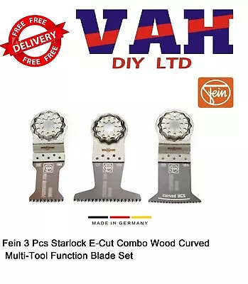 £18.78 • Buy Fein 3 Pcs Starlock E-Cut Combo Wood Curved Multi-Tool Function Blade Set