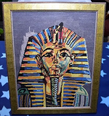 £40 • Buy Cross Stitch Pharaoh Egyptian Mummy Hand Made Finished Framed Embroidery 27-12