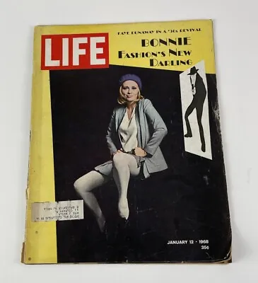 VTG Life Magazine January 12 1968 - Bonnie Fashion's New Darling Faye Dunaway • $12.95