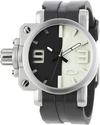 OAKLEY Gearbox 10-063 Black X Tan X Black Rubber Belt Quartz Wristwatch 3-Hands  • $927.82