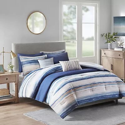 Madison Park Marina 8 Piece Seersucker Comforter And Coverlet Set Collection • $148.49