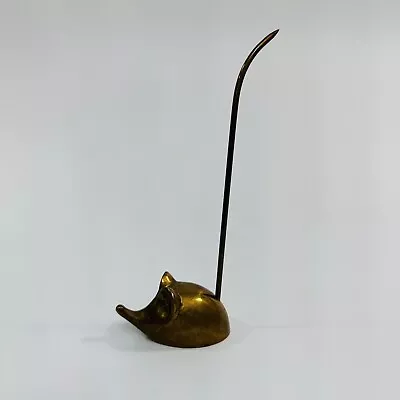 Vintage Brass Mouse Long Tail Paperweight Receipt Holder Ring Holder • $14.65