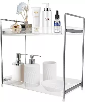 Bathroom Countertop Organizer，Acrylic Tray Vanity Counter Skincare Square  • $32.17