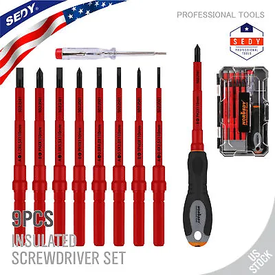 10pc Electrician's Insulated Magnetic Electrical Hand Screwdriver Tool Set New • $17.99