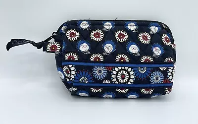 Vera Bradley ZIP COSMETIC Bag NIGHT OWL Small Make-up Travel Lined Pouch VGC • $16.99