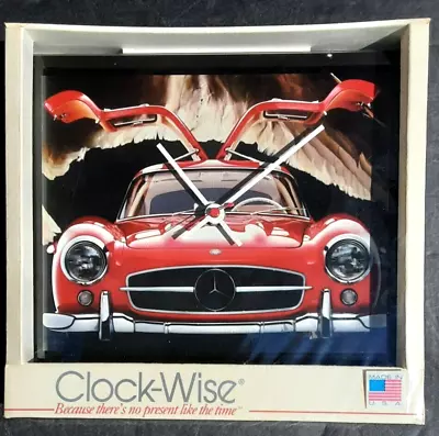 Clock-Wise Wall Clock Mercedes Gull Wing Picture Vintage Handmade In USA • $94.50