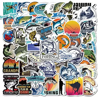 $11.99 • Buy Go Fishing Stickers Pack 50Pcs Decals Of Fishing Bumper Stickers Decals For Cars
