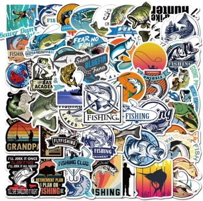 $11.99 • Buy Go Fishing Stickers Pack 50Pcs Decals Of Fishing Bumper Stickers Decals For Cars