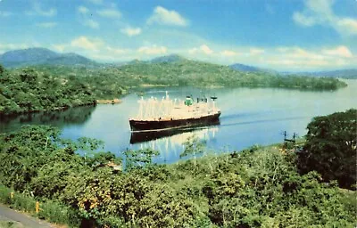 Ship Passing Through Panama Canal Vintage Chrome PC Unposted  • $29.99