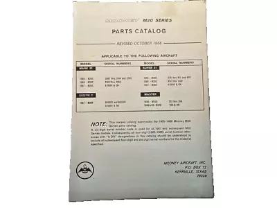 Mooney 1966 M20 Series Parts Catalog • $20