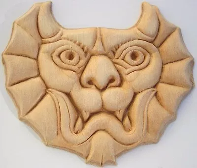 Embossed  Birch Wood Overlay Gargoyle 2-1/2  X 2-3/4  • $12.95