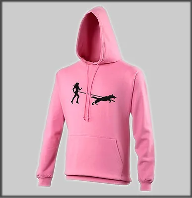 Female Ladies Cani Cross Hoody  Siberian Husky Gift Present Girl Sled Dog Mum • £20.99