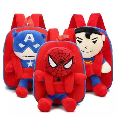 Disney Spiderman Captain America Plush Kids Backpack Cartoon Anime Figure Marvel • £15.43