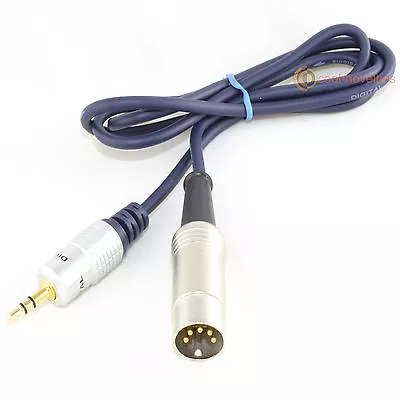 NAIM / QUAD 5 PIN DIN TO IPOD/iPHONE/MP3 GOLD INTERCONNECT CABLE 1M • £10.99