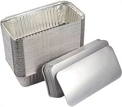 Foil No6A ALUMINIUM FOIL TRAY FOOD CONTAINERS + LIDS PERFECT FOR HOME & TAKEAWAY • £69.99