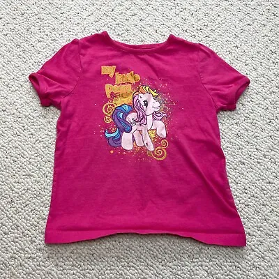 My Little Pony Shirt Shirt Girls Toddler 5T Pink Short Sleeve Cotton Casual Logo • $4.99