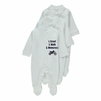 Babygrow MX Motocross Crawl Walk Motocross Sleepsuit Romper Motorbike Gift • £9.99