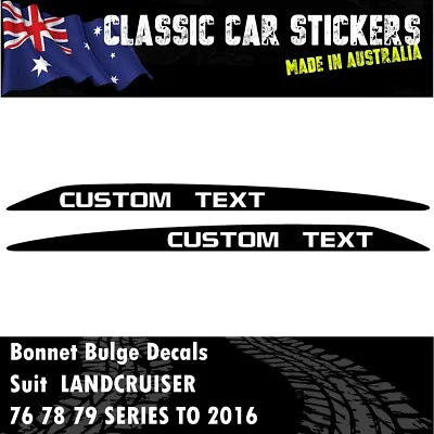 CUSTOM TEXT Decal Sticker For Toyota Landcruiser 76 70 78 79 Series Bonnet Scoop • $26.90