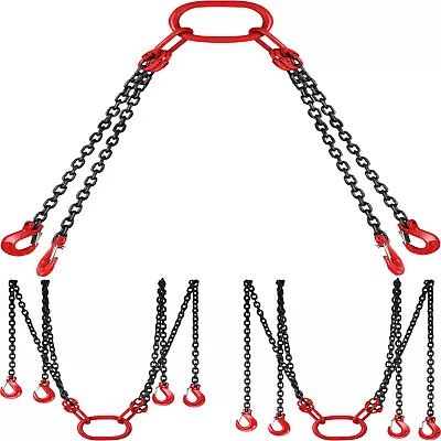 VEVOR 5/16  5ft/10ft Chain Sling 4 Legs Alloy Steel Lifting Sling Hook Chain 5T • $58.99