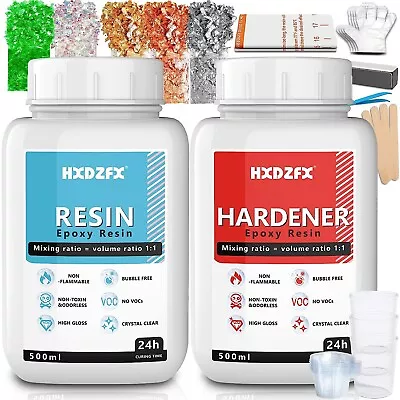 £37.49 • Buy Epoxy Resin Clear Crystal Coating Kit 1000ml/1160g - 2 Part Casting Resin For