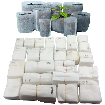 £2.63 • Buy 100Pcs Biodegradable Plant Grow Nursery Bags Non-Woven Ventilate Bag Pot Pouch