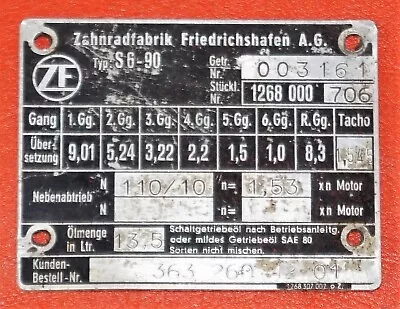 Old Small Classic Car Types Shield Zahnradfabrik Friedrichshafen Ag S 6-90 • $21.48