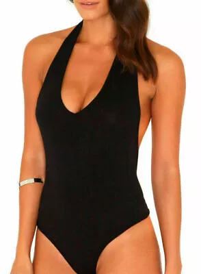 £7.90 • Buy Womens Ladies Girls  Halter Neck Sleeveless Plunge Bodysuit 8-14