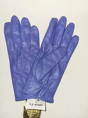 Vintage  Purple Leather Gloves~New W/ TAGS ~Lined ~ SIZE L ~EXCELLENT CONDITION  • $13.99