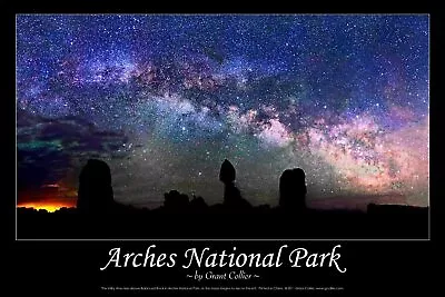 Arches National Park Milky Way Over Balanced Rock Astronomy Poster Print • $17.95