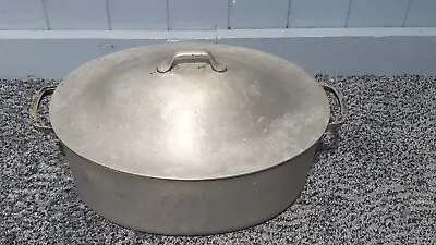 VINTAGE SUPER MAID Aluminum Cookware Oval Dutch Oven Roaster Pot W/#2 Lid • $24.95