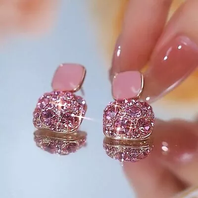 Gorgeous Zircon Crystal Enamel Stud Earrings Drop Dangle Wedding Women Jewelry • $3.62