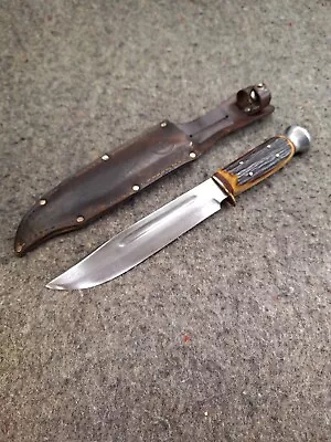 Vintage Ed WUSTHOF KNIVES Solingen GERMANY Hunting 7  Knife Bowie Stag Trident • $288