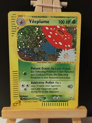 Vileplume Holo 🌹 Aquapolis Set H31/H32 Pokemon Card E-reader Vintage  HP 2002 • $1.25