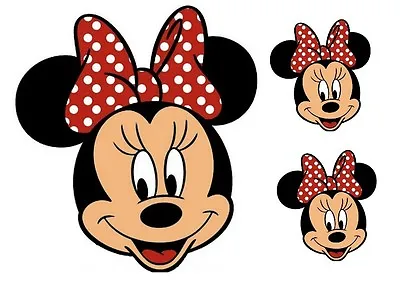 Minnie Mickey Mouse Faces Edible Icing Sheet Birthday Cake Cupcake Toppers 090 • £3.49
