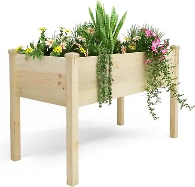 Outdoor Raised Garden Bed Wood Planter Box For Vegetable Flower • $69.74
