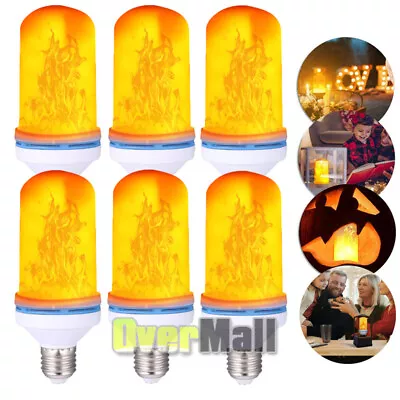 1-6Pack LED Flame Effect Fire Light Bulb E27 Simulated Nature Flicker Lamp Decor • $10.77