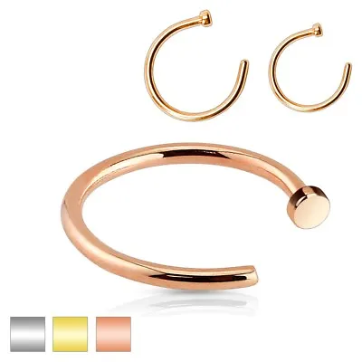 Nose Hoop Ring - Surgical Steel / Rose Gold - Various Gauge / Diameter Available • £2.59