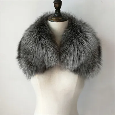 Winter Real Silver Fox Fur Scarf Square Collar Women Red Fox Short Warm Scarves • $35