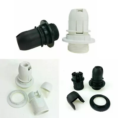 E14 Bulb Holder SES Edison Screw Lamp Base Socket Light White With Shade Ring • £2.90