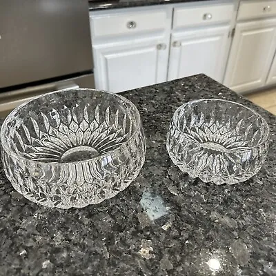 2 Nesting Gorham Leaded Crystal Althea Bowls 1 - 8” & 1 - 5 1/2” GORGEOUS! • $49