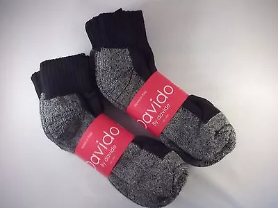 Davido Mens Socks Ankle/quarter 100%cotton Made In Italy 6 Pack Black/gray 10-13 • $18.50