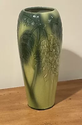 Beautiful 1945 Rookwood Pottery Embossed Wisteria Vase / Lamp Base Shape 6871 • $329