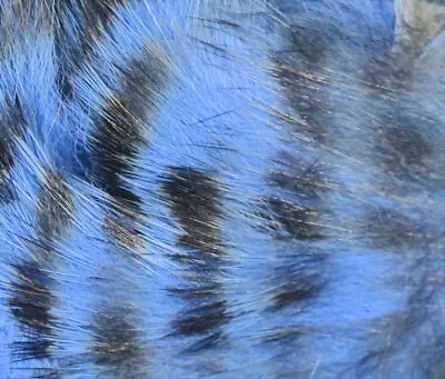 Hareline Black Barred Rabbit Strips Baby Blue • $6.95